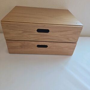 Rare Muji Stucking chest oak half drawer 2-drawers W37 x D28 x H18.5cm Japan